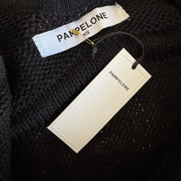 Black Crochet V-Neck Cover-Up Dress by Pampelone - Picture 6 of 7